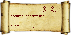 Knausz Krisztina névjegykártya